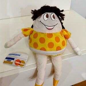 Tupperware Plush with Yellow Polka Dots Mastercard ad doll reverses to bowl